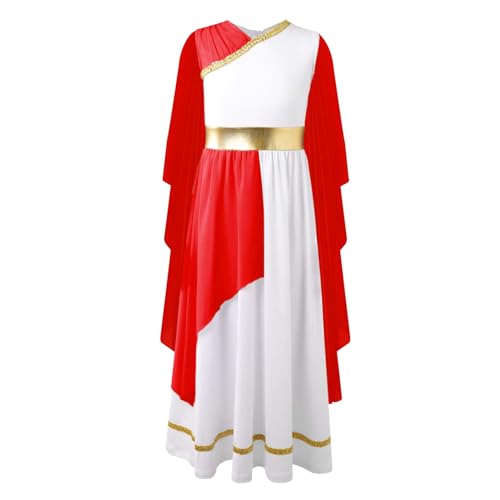 Loodgao Kinder Mädchen Römische Griechische Toga Kleid Elegant Prinzessin Robe Maxi Lang Partykleid Farbblock Abendkleider Cocktailkleider Rot 146-152 Loodgao Kinder Mädchen Römische Griechische Toga Kleid Elegant Prinzessin Robe Maxi Lang Partykleid Farbblock Abendkleider Cocktailkleider Rot 146-152 von Loodgao