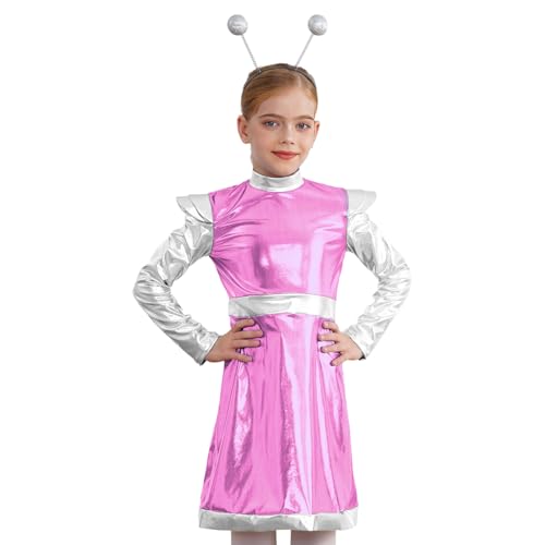 Loodgao Mädchen Alien Cosplay Kostüm Metallic Langarm Kleid Farbblock Partykleid mit Glitzer Kugel Stirnband Weltall Raumfahrt Outfits Rosa 134-140 Loodgao Mädchen Alien Cosplay Kostüm Metallic Langarm Kleid Farbblock Partykleid mit Glitzer Kugel Stirnband Weltall Raumfahrt Outfits Rosa 134-140 von Loodgao