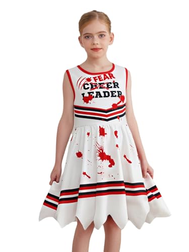 Loodgao Mädchen Cheerleading Kleid Ärmellose Tanzkleider mit Streifen Buchstaben Blut Druck Sportkleider Unregelmäßig Minikleider Schuluniformen Weiß 122-128 Loodgao Mädchen Cheerleading Kleid Ärmellose Tanzkleider mit Streifen Buchstaben Blut Druck Sportkleider Unregelmäßig Minikleider Schuluniformen Weiß 122-128 von Loodgao