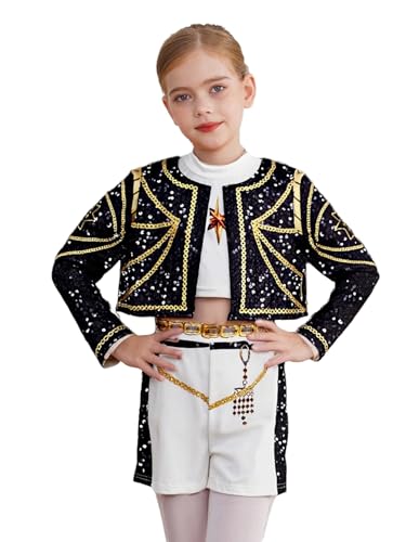 Loodgao Mädchen Elegant Blazer Langarm Open Front Anzug Jacke mit Crop Top und Shorts Sommer Modern Jazz Kleidung Set Bühne Party Outfits Typ B 122-128 Loodgao Mädchen Elegant Blazer Langarm Open Front Anzug Jacke mit Crop Top und Shorts Sommer Modern Jazz Kleidung Set Bühne Party Outfits Typ B 122-128 von Loodgao