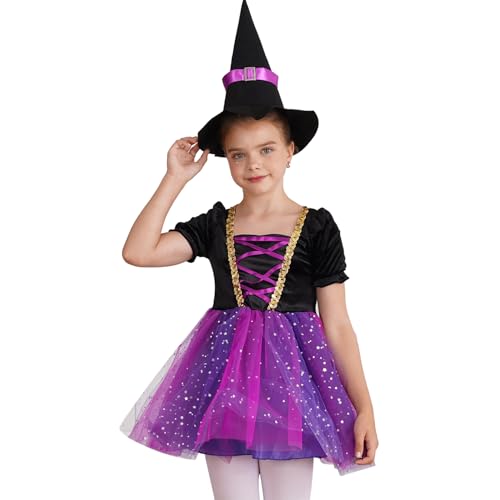 Loodgao Mädchen Zauberer Kostüm Festliche Tutu Kleider mit Zaubererhut Gothic Mittelalter Prinzessin Cosplay Outfits Party Festzug Outfits Lila & Rosenrot 134-140 Loodgao Mädchen Zauberer Kostüm Festliche Tutu Kleider mit Zaubererhut Gothic Mittelalter Prinzessin Cosplay Outfits Party Festzug Outfits Lila & Rosenrot 134-140 von Loodgao