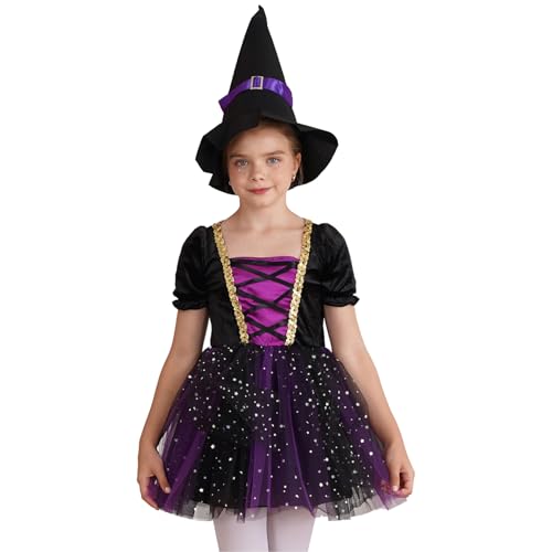 Loodgao Mädchen Zauberer Kostüm Festliche Tutu Kleider mit Zaubererhut Gothic Mittelalter Prinzessin Cosplay Outfits Party Festzug Outfits Violett 146-152 Loodgao Mädchen Zauberer Kostüm Festliche Tutu Kleider mit Zaubererhut Gothic Mittelalter Prinzessin Cosplay Outfits Party Festzug Outfits Violett 146-152 von Loodgao