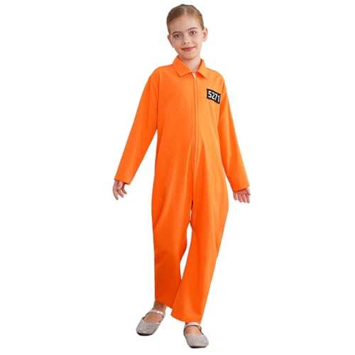 Loodgao Unisex Kinder Gefängnis Jumpsuit Overall Langarm Ganzkörperanzug Loose Fit Hosenanzug Jumpsuit Overall in Orange Orange 158-164 Loodgao Unisex Kinder Gefängnis Jumpsuit Overall Langarm Ganzkörperanzug Loose Fit Hosenanzug Jumpsuit Overall in Orange Orange 158-164 von Loodgao