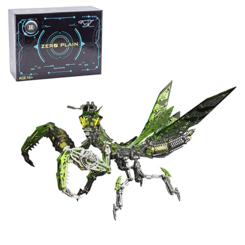 Lookin 3D Metall Puzzle Modellbausatz, Mantis Steampunk Insekt DIY 3D Puzzle Metall Erwachsene Figur Sammelbares Spielzeug-Deko Geschenk Für Ihn Mann Papa, 1000Pcs von Lookin