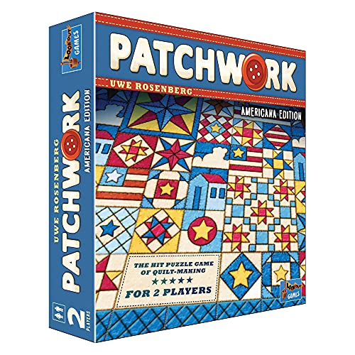 Patchwork Americana Edition Brettspiel – Ein Strategiespiel für zwei Spieler von Uwe Rosenberg! Interaktives Puzzlespiel für Kinder & Erwachsene, ab 8 Jahren, 2 Spieler, 30 Minuten Spielzeit, von Lookout Games