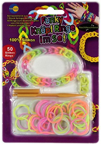 Loops 4234 - Funky Knüpfringe, glänzende Armbänder in Blister 100 Stück von Loops