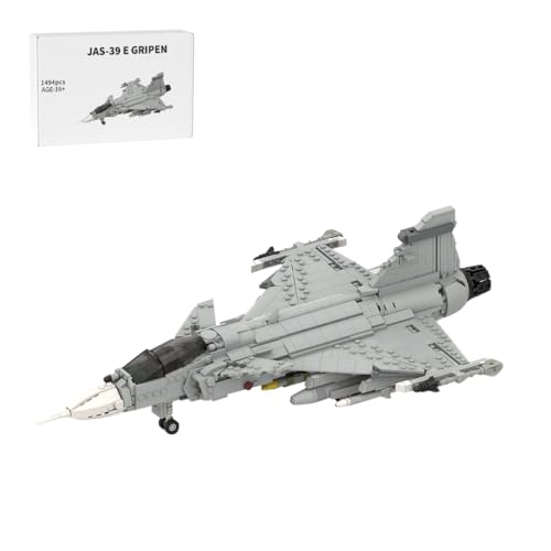 LootPop 1:35 Überschall Mehrzweck-Kampfflugzeug Bausatz – 1494 Teile – 1:35 J-39 E GRIPEN Schwedisches Leichtes Einsitziges Militärflugzeug – MOC-210715 Graues Modell zum Sammeln & Ausstellen LootPop 1:35 Überschall Mehrzweck-Kampfflugzeug Bausatz – 1494 Teile – 1:35 J-39 E GRIPEN Schwedisches Leichtes Einsitziges Militärflugzeug – MOC-210715 Graues Modell zum Sammeln & Ausstellen von LootPop