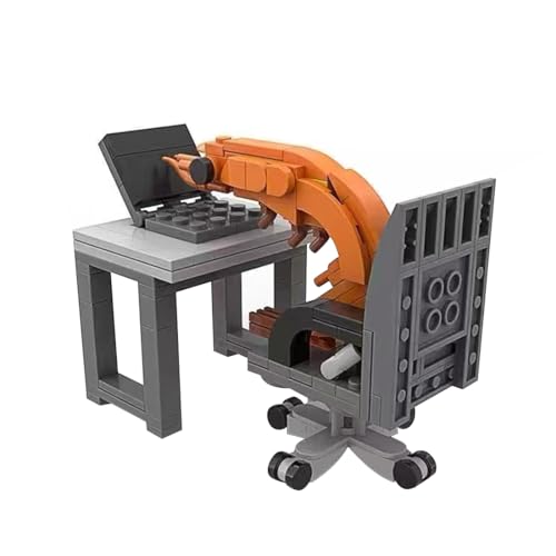 LootPop Bausatz Arbeitender Garnelenmann – 155 Teile Mini-Modell als Schreibtisch-Deko, Orangefarbener Hummer auf grauem Bürostuhl mit Computer, Lustiges Baukastenzubehör LootPop Bausatz Arbeitender Garnelenmann – 155 Teile Mini-Modell als Schreibtisch-Deko, Orangefarbener Hummer auf grauem Bürostuhl mit Computer, Lustiges Baukastenzubehör von LootPop