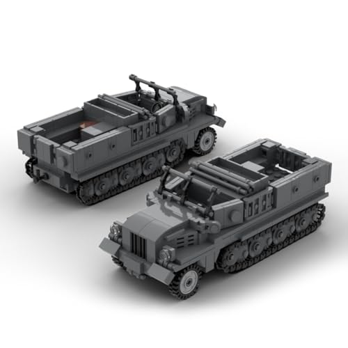 LootPop Bausatz für EIN Gepanzertes Fahrzeug 402PCS - Sd.Kfz. 11 Versorgungsfahrzeug – Militärischer MOC-Modell-Bausatz aus Bausteinen - Größere Waggons Tragen Waren von LootPop