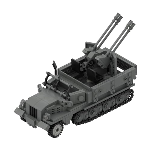 LootPop Bausatz für EIN Gepanzertes Fahrzeug 430PCS- Sd.Kfz. 11 Flakfahrzeug – Militärischer MOC-Modell-Bausatz aus Bausteinen- Zwei Kanonentürme und Sitzbänke- Zwei Kanonentürme und Sitzbänke von LootPop