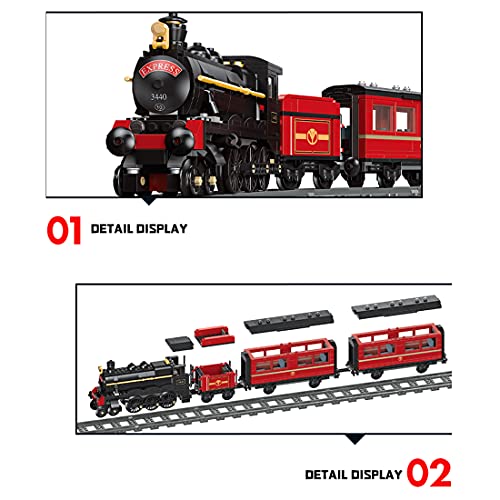 LootPop Bausatz für eine Dampflokomotive – Klassisches Retro-Modell mit über 789 Teilen, inklusive Gleisen & Kleinteilen, perfekt als DIY-Projekt oder statisches Display von LootPop