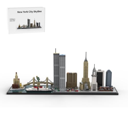 LootPop Berühmte Skyline von New York City, Nicht gebaute Architektur, Maßstab 1/2000, Skyline-Bausteinset aus den 1970er Jahren, enthält mehrere historische amerikanische Gebäude (1950 Teile) von LootPop