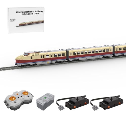 LootPop Elektrischer Modellbahn-Bausatz, VT18.16 Hochgeschwindigkeitszug-Set der Deutschen Bundesbahn, Modellbausatz (Geschwindigkeitsregelung, Dynamische Version/5341 Teile) von LootPop