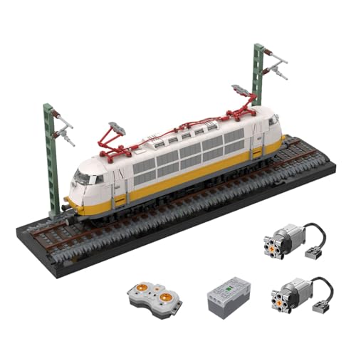 LootPop Elektrischer Zug-Bausatz, MOC-212136 BR103 Flughafen-Express - Modellbausatz in Gelb/Weiß, Deko-Modell für Erwachsene (2573 Teile) von LootPop