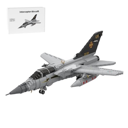 LootPop Fighter Jet Bausets für Erwachsene, MOC-131194 Bausteinset für Langstrecken-Abfangjäger im Maßstab 1/35 (1484 Teile) von LootPop
