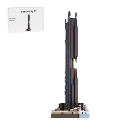 LootPop Future City Gebäude Nr.17 – MOC-198238 Street View Architektur Bausatz – 962 Teile – Modulares Stadtmodell in Blau – Kreatives DIY Bauprojekt & Vatertagsgeschenk von LootPop