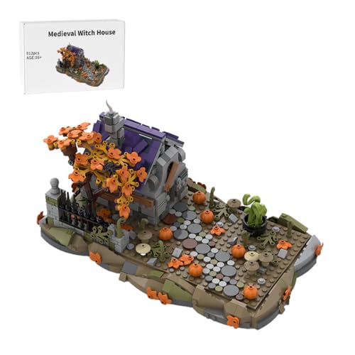 LootPop Halloween Geisterhaus Bausteine Set, MOC-118096 Halloween Hexenhaus-Modellbausatz im Mittelalter-Stil, Kompatibel mit Major Brands, für Partys & Wohnaccessoires, 812 Teile von LootPop