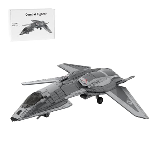 LootPop Kampfflugzeug-Bausteinset im Maßstab 1/35, ausgestattet mit großen, mittleren und kleinen Flügeln, futuristischer Sci-Fi-Tarnkappenjäger, Geschenk für Erwachsene (3786 Teile) von LootPop