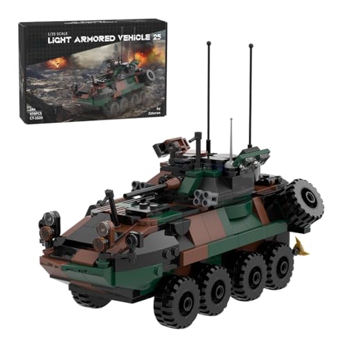 LootPop LAV-25 MOC-126469 Klemmbaustein-Set – 476 Teile Militärisches Fahrzeugmodell, Ungebauter Schützenpanzer mit Tarnmuster, Fahrerkanzel & Ersatzrädern – Geschenk für Erwachsene & Sammler LootPop LAV-25 MOC-126469 Klemmbaustein-Set – 476 Teile Militärisches Fahrzeugmodell, Ungebauter Schützenpanzer mit Tarnmuster, Fahrerkanzel & Ersatzrädern – Geschenk für Erwachsene & Sammler von LootPop