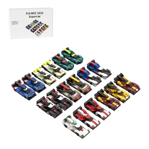 LootPop MOC Superwagen Baustein-Set – 1955 Teile Baukasten mit 18 Rennwagen Kombinierbares FIA WEC 2025 Set – Kreatives Geschenk für Motorsportfans & Sammler von LootPop