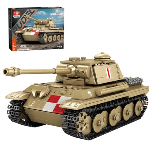 LootPop Militär Panzer Bausteine Set, 1/23 Premium-Mittelpanzer Modellbausatz – Sammlermodell für Militärfans, Geschenk für Armee-Enthusiasten und Erwachsene, Weihnachtsvorabgeschenk, 969 Teile LootPop Militär Panzer Bausteine Set, 1/23 Premium-Mittelpanzer Modellbausatz – Sammlermodell für Militärfans, Geschenk für Armee-Enthusiasten und Erwachsene, Weihnachtsvorabgeschenk, 969 Teile von LootPop