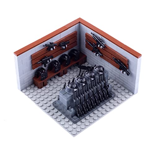 LootPop Militärische Szenen-Serie von Bausteinenmodelle, Baustein-Zubehörset mit Helmen & Schusswaffen, Erweiterung für MOC Militärszenen, Ausrüstung für Soldatenfiguren LootPop Militärische Szenen-Serie von Bausteinenmodelle, Baustein-Zubehörset mit Helmen & Schusswaffen, Erweiterung für MOC Militärszenen, Ausrüstung für Soldatenfiguren von LootPop