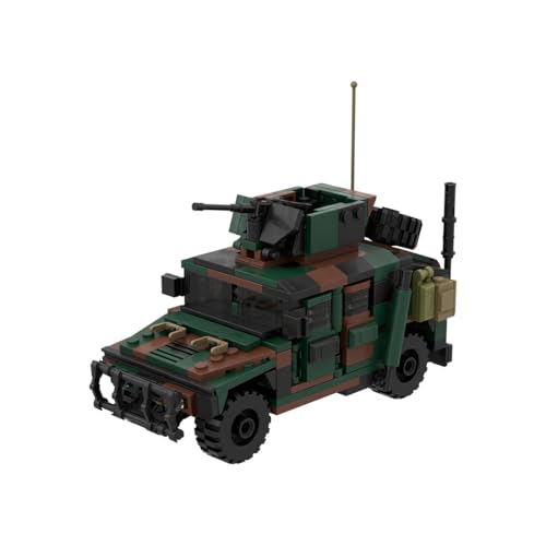 LootPop Militärisches Monstertruck-Baustein-Set - 419 Stück, Modell des gepanzerten Fahrzeugs M1114A1, Baustein-Spielzeug mit Dreifarben-Camo. Militärische Geschenke für Erwachsene von LootPop