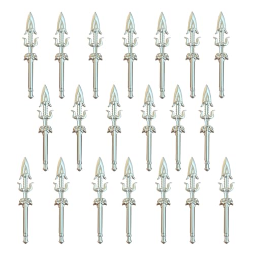 LootPop Mini Ritter Figuren Waffen Zubehör – 20 Stück Silberfarbene Mittelalterliche Langwaffe für Baukastensets, Kompatibel mit großen Marken LootPop Mini Ritter Figuren Waffen Zubehör – 20 Stück Silberfarbene Mittelalterliche Langwaffe für Baukastensets, Kompatibel mit großen Marken von LootPop