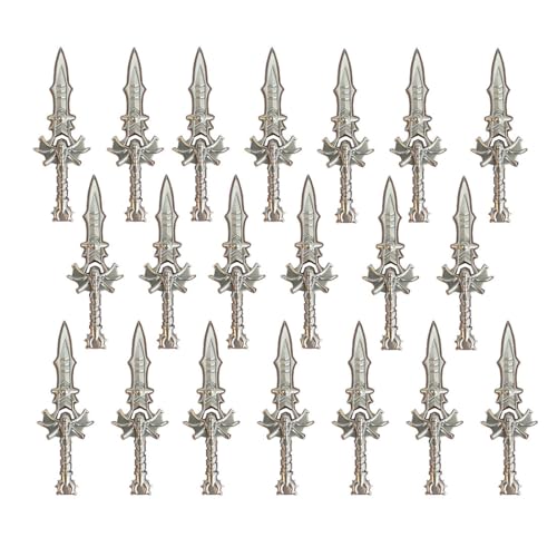 LootPop Mini Ritter Figuren Waffen Zubehör – 20 Stück Silberfarbene Mittelalterliche Waffen für Baukastensets, Kompatibel mit großen Marken LootPop Mini Ritter Figuren Waffen Zubehör – 20 Stück Silberfarbene Mittelalterliche Waffen für Baukastensets, Kompatibel mit großen Marken von LootPop