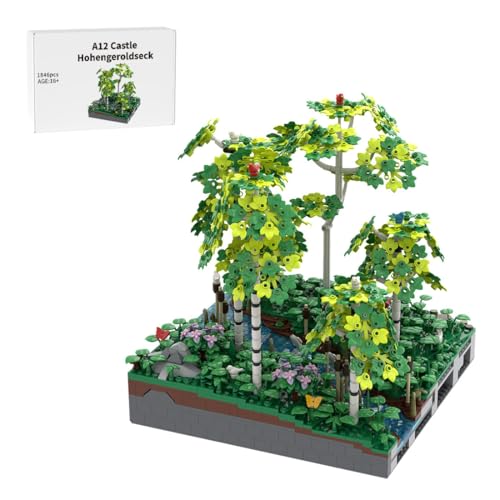 LootPop Mittelalterliche Burg Klemmbausteine Bausatz, MOC-207694 A12 Burg Hohengeroldseck - Birken an der Flussmündung für MOC-207737 Burg Hohengeroldseck (1846STÜCK) von LootPop