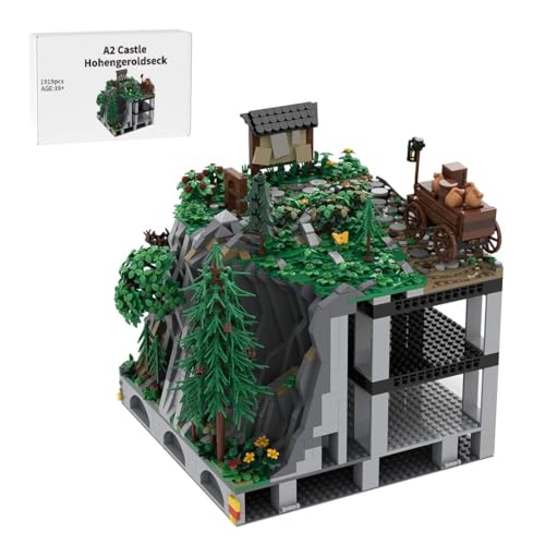 LootPop Mittelalterliche Burg Klemmbausteine Bausatz, MOC-207721 A2 Burg Hohengeroldseck - Landschaft, Waggon-Anschlagtafel für MOC-207737 Burg Hohengeroldseck (1919STÜCK) von LootPop