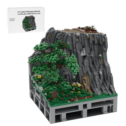 LootPop Mittelalterliche Burg Klemmbausteine Bausatz, MOC-207993 C6 Burg Hohengeroldseck – Landschaft mit Kirschbaum Baustein-Set für MOC-207737 Burg Hohengeroldseck (1813Teile) von LootPop