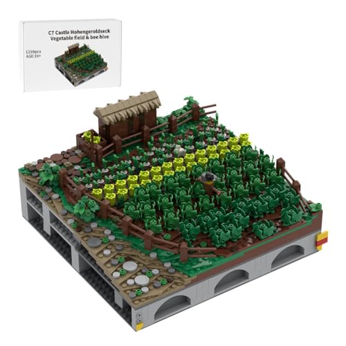 LootPop Mittelalterliche Burg Klemmbausteine Bausatz, MOC-207994 C7 Burg Hohengeroldseck - Gemüsefeld Bienenstock Bausteine Set für MOC-207737 Burg Hohengeroldseck (1259Teile) von LootPop