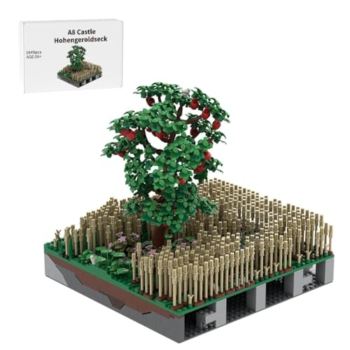 LootPop Mittelalterliche Burg Klemmbausteine Bausatz, MOC-208007 A8 Burg Hohengeroldseck - Apfelbaum-Getreidefeld für MOC-207737 Burg Hohengeroldseck (1649STÜCK) von LootPop