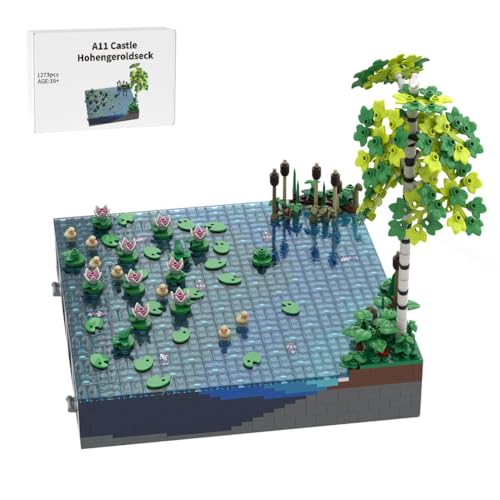 LootPop Mittelalterliche Burg Klemmbausteine Bausatz, MOC-208010 A11 Burg Hohengeroldseck - See mit Seerosen für MOC-207737 Burg Hohengeroldseck (127STÜCK) von LootPop
