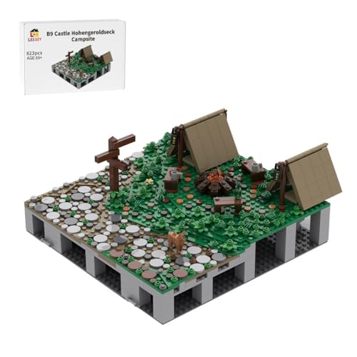 LootPop Mittelalterliche Burg Klemmbausteine Bausatz, MOC-208021 B9 Burg Hohengeroldseck - Campingplatz-Bausteinset für MOC-207737 Burg Hohengeroldseck (823Teile) von LootPop