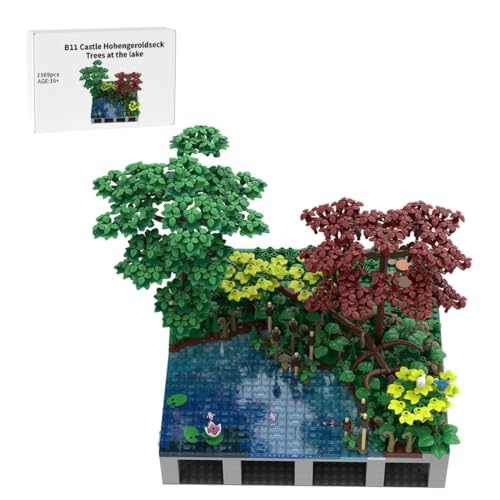LootPop Mittelalterliche Burg Klemmbausteine Bausatz, MOC-208025 B11 Burg Hohengeroldseck - Bäume am See Baustein-Set für MOC-207737 Burg Hohengeroldseck (1569Teile) von LootPop