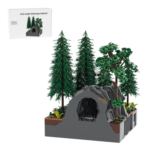LootPop Mittelalterliche Burg Klemmbausteine Bausatz, MOC-208084 D10 Burg Hohengeroldseck – Höhle im Wald Baustein-Set für MOC-207737 Burg Hohengeroldseck (3080Teile) von LootPop