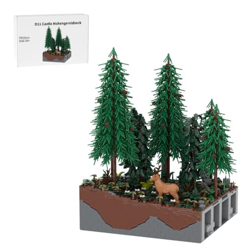 LootPop Mittelalterliche Burg Klemmbausteine Bausatz, MOC-208088 D11 Burg Hohengeroldseck – Ruinen im Wald Baustein-Set für MOC-207737 Burg Hohengeroldseck (2933Teile) von LootPop