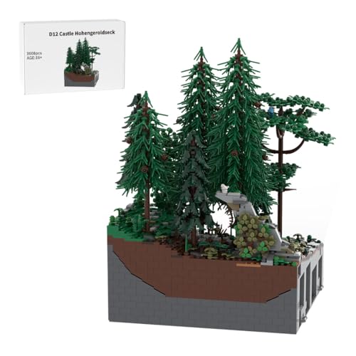 LootPop Mittelalterliche Burg Klemmbausteine Bausatz, MOC-208090 D12 Burg Hohengeroldseck – Ruinen im Wald Baustein-Set für MOC-207737 Burg Hohengeroldseck (3608Teile) von LootPop