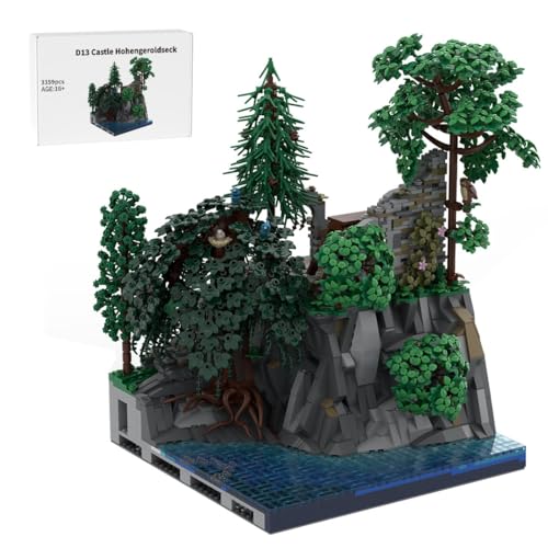 LootPop Mittelalterliche Burg Klemmbausteine Bausatz, MOC-208092 D13 Burg Hohengeroldseck – Turmruine auf der Klippe Baustein-Set für MOC-207737 Burg Hohengeroldseck (3359 Teile) von LootPop