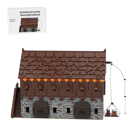 LootPop Mittelalterliche Burg Klemmbausteine Bausatz, MOC-208143 Gebäude 09 Burg Hohengeroldseck - Sable-Lager Bausteine Set für MOC-207737 Burg Hohengeroldseck (9007Teile) von LootPop