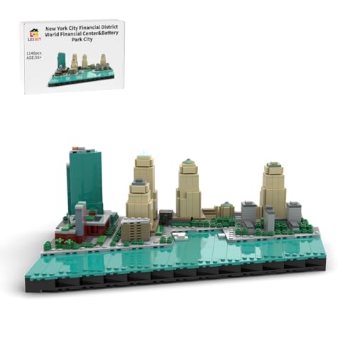 LootPop Neues World Trade Center-Bausteinset, MOC-221106 New Yorker Finanzviertel, Modulare Architektur-Wahrzeichenserie, DIY-MOC-Ausstellungsmodell und Geschenk für Erwachsene (1146Teile) von LootPop