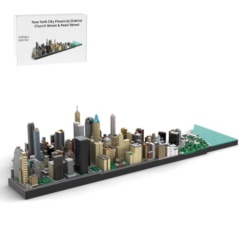 LootPop Neues World Trade Center-Bausteinset, MOC-221106 New Yorker Finanzviertel, Modulare Architektur-Wahrzeichenserie, DIY-MOC-Ausstellungsmodell und Geschenk für Erwachsene (4292Teile) von LootPop