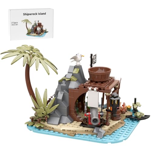 LootPop Pirateninsel-Bausteinset, MOC-195694 Bausatz, Tropical Pirate Survival Island, Weinflaschen, Flagge und Inseldekor, 273-teiliges kreatives Geschenk für Erwachsene und Jugendliche LootPop Pirateninsel-Bausteinset, MOC-195694 Bausatz, Tropical Pirate Survival Island, Weinflaschen, Flagge und Inseldekor, 273-teiliges kreatives Geschenk für Erwachsene und Jugendliche von LootPop