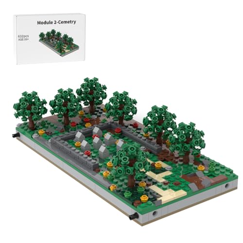 LootPop Sandbox-Baumumgebungen Konstruktionsmodell, Miniatur deko, MOC-183062 Miniatur-Sandkasten aus dem Zweiten Weltkrieg – Modul 2 – Friedhofsmodell (632 Teile) von LootPop