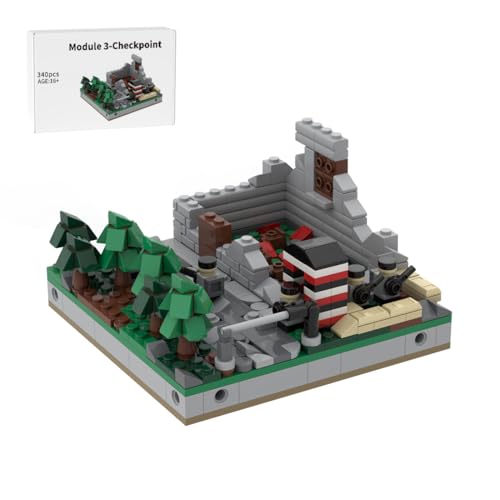 LootPop Sandbox-Baumumgebungen Konstruktionsmodell, Miniatur deko, MOC-183062 Miniatur-Sandkasten aus dem Zweiten Weltkrieg – Modul 3 – Kontrollpunktmodell (340 Teile) von LootPop