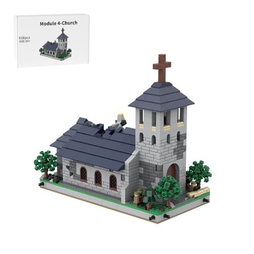 LootPop Sandbox-Baumumgebungen Konstruktionsmodell, Miniatur deko, MOC-183062 Miniatur-Sandkasten aus dem Zweiten Weltkrieg – Modul 4 – Kirchenmodell (838 Teile) von LootPop