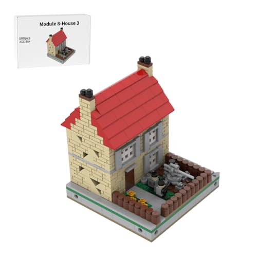 LootPop Sandbox-Baumumgebungen Konstruktionsmodell, Miniatur deko, MOC-183062 Miniatur-Sandkasten aus dem Zweiten Weltkrieg – Modul 8 – Haus 3-Modell (500 Teile) von LootPop