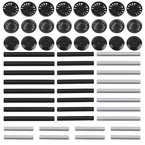 LootPop Schwarze Eisenbahnräder mit Querachse – 56-teiliges DIY-Baustein-Zug-Modifikationsset LootPop Schwarze Eisenbahnräder mit Querachse – 56-teiliges DIY-Baustein-Zug-Modifikationsset von LootPop